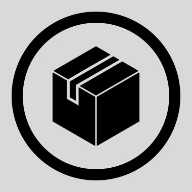 Paket daire içinde vektör simgesi