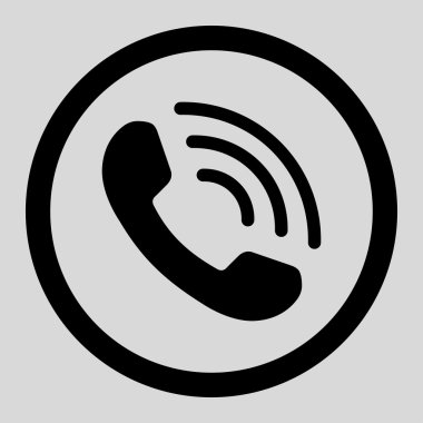 Telefon arama daire içinde vektör simgesi