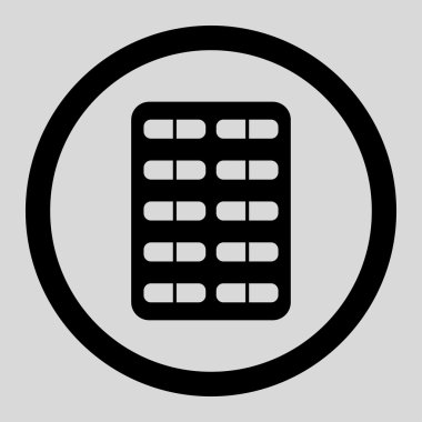 Hap Blister yuvarlak vektör simgesi