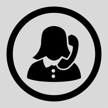 Resepsiyonist yuvarlak vektör simgesi