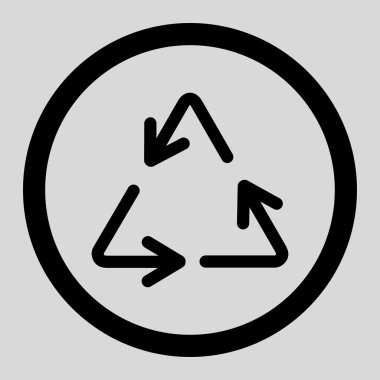 Geri dönüşüm okları daire içinde vektör simgesi