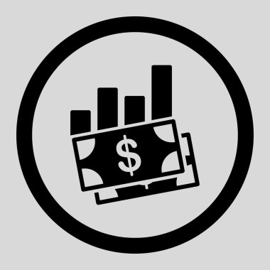 Satış çubuk grafiği vektör simgesi daire
