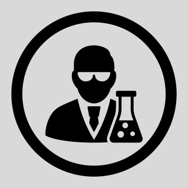 Bilim adamı şişesi ile vektör simgesi daire