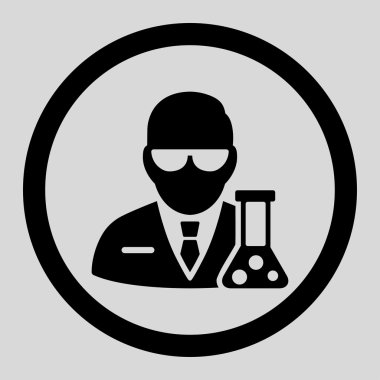 Bilim adamı yuvarlak vektör simgesi