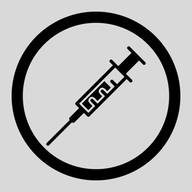 Şırınga daire içinde vektör simgesi