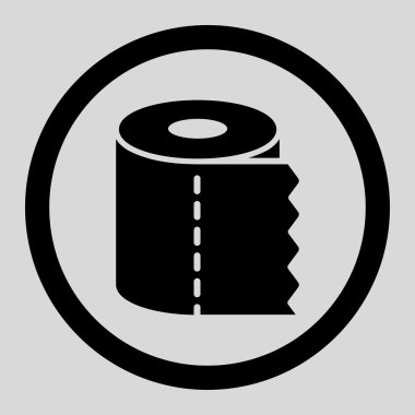 Toilet Paper Roll Circled Vector Icon
