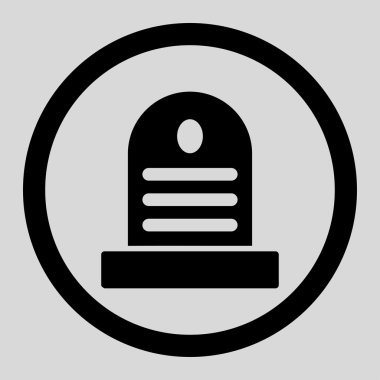 Mezar taşı yuvarlak vektör simgesi