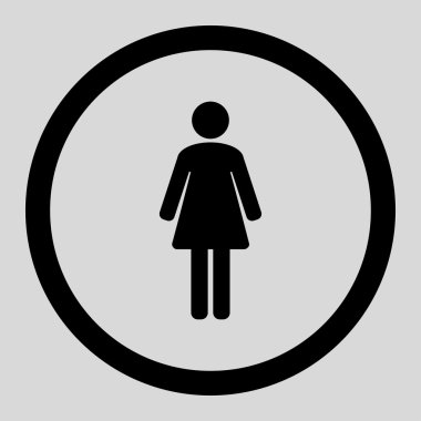 Bayan daire içinde vektör simgesi