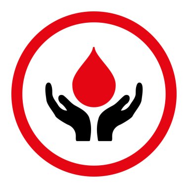 Kan sadaka yuvarlak vektör simgesi