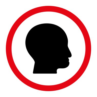 Kel kafası vektör simge yuvarlak