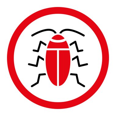 Hamam böceği yuvarlak vektör simgesi