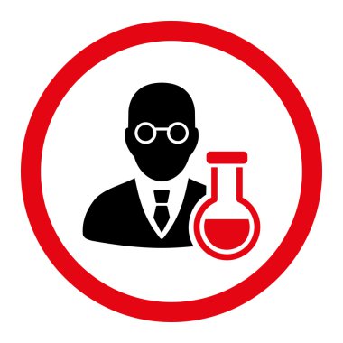 Kimyager yuvarlak vektör simgesi