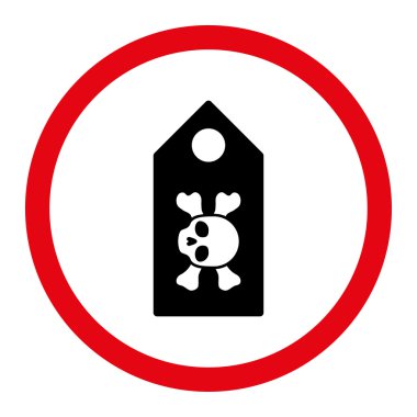 Ölüm etiket daire içinde vektör simgesi