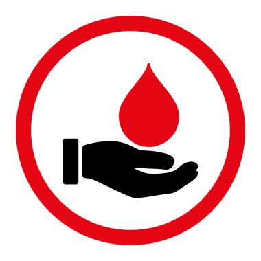 Bağış kan yuvarlak vektör simgesi