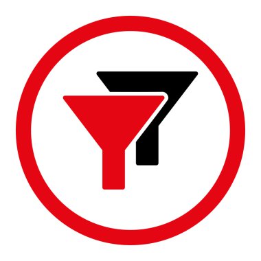 Filtreler daire içinde vektör simgesi