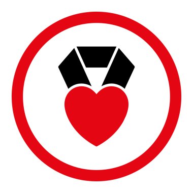 Kalp Ödülü yuvarlak vektör simgesi