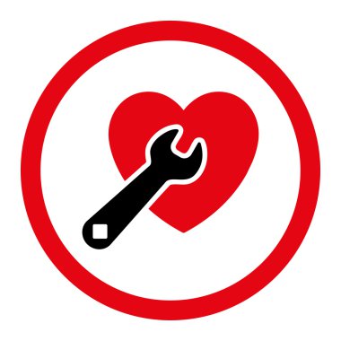 Kalp onarım yuvarlak vektör simgesi