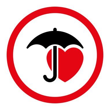 Kalp koruma yuvarlak vektör simgesi