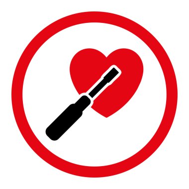 Kalp yuvarlak vektör simge ayarlama