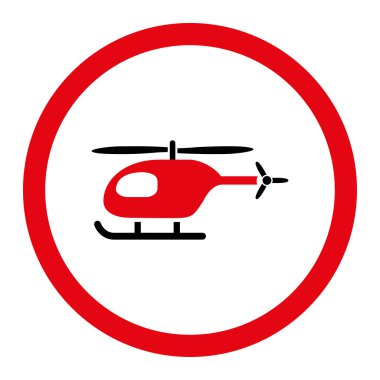 Helikopter daire içinde vektör simgesi