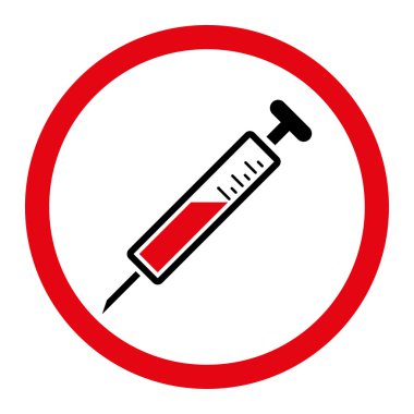 Enjeksiyon yuvarlak vektör simgesi