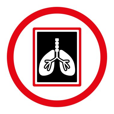 Akciğer röntgeni fotoğraf vektör simgesi daire