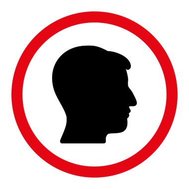 Erkek baş vektör simge yuvarlak