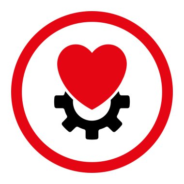 Mekanik Kalp yuvarlak vektör simgesi