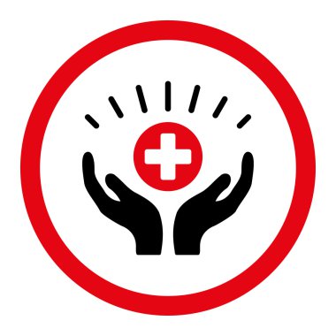 Tıbbi bakım yuvarlak vektör simgesi