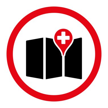 Tıbbi harita yuvarlak vektör simgesi