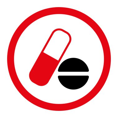 İlaç yuvarlak vektör simgesi