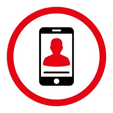Mobil iletişim yuvarlak vektör simgesi