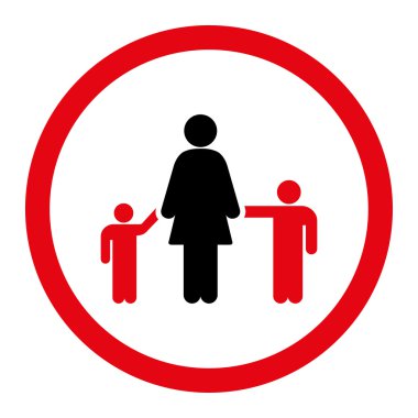 Anne ve çocuk vektör simgesi daire içine