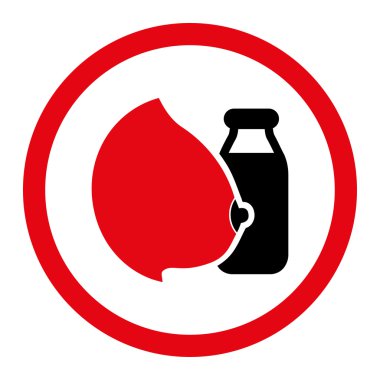 Anne sütü yuvarlak vektör simgesi