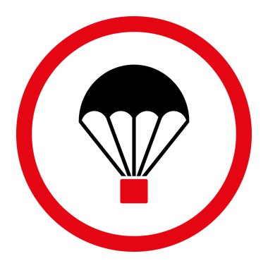 Paraşüt yuvarlak vektör simgesi