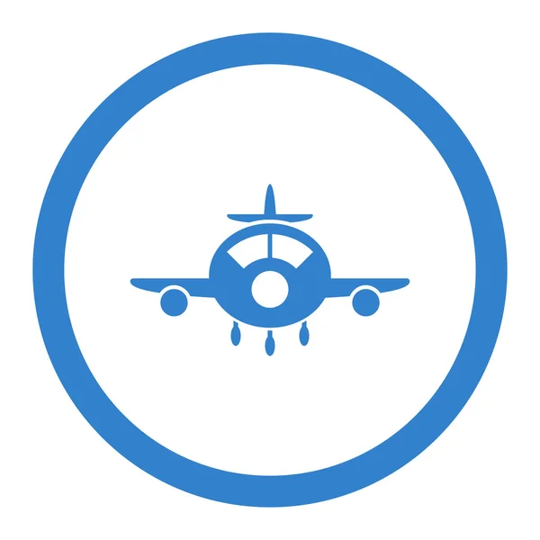 Εικονίδιο του αεροπλάνου σε κύκλο φορέα — Διανυσματικό Αρχείο