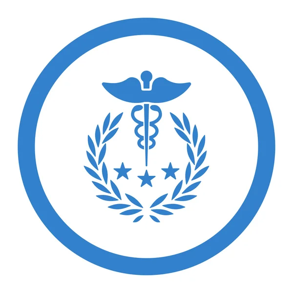 Caduceus Logo Rounded Vector Icon — Stock Vector