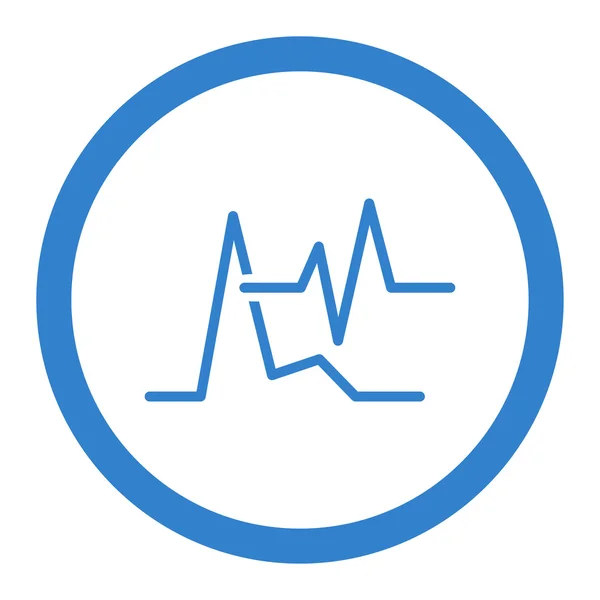 Icône vectorielle circulaire ECG — Image vectorielle