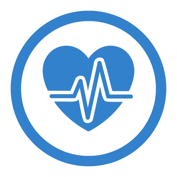 Heart Diagram Circled Vector Icon — Stok Vektör