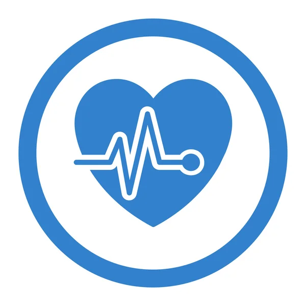 Heart Chart Circled Vector Icon — Stockový vektor
