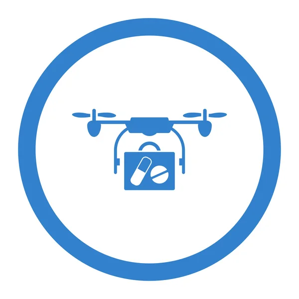 Medical Aircraft Delivery Circled Vector Icon — Stock Vector