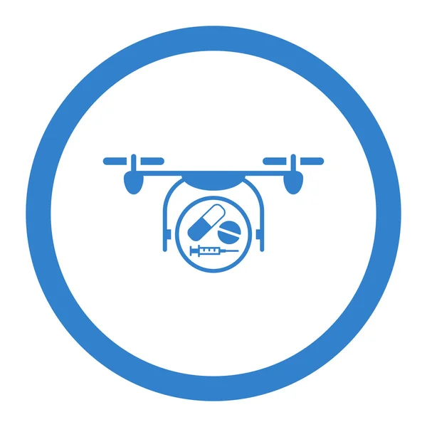 Medicação Drone Circulado Vector Icon — Vetor de Stock