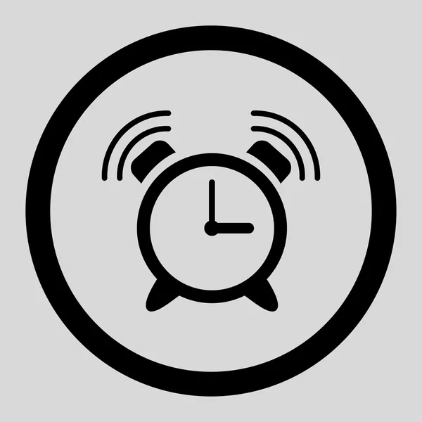Icône vectorielle arrondie d'anneau d'horloge d'alarme — Image vectorielle