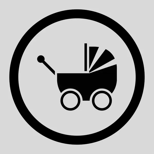 Baby vervoer afgeronde Vector Icon — Stockvector