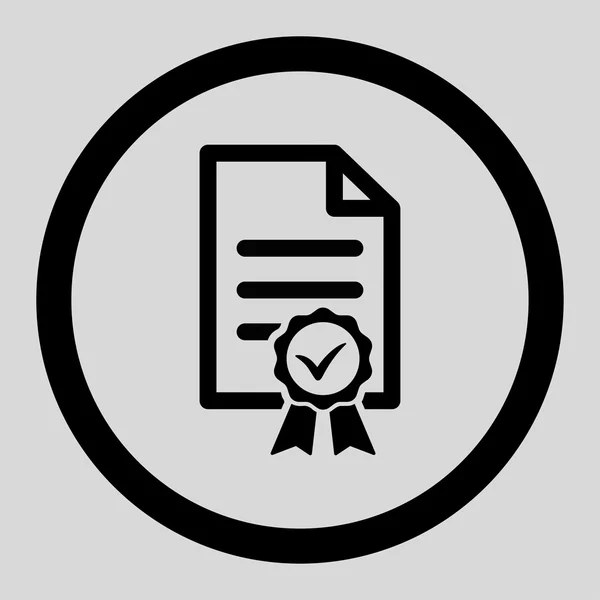 Gecertificeerde afgeronde Vector Icon — Stockvector