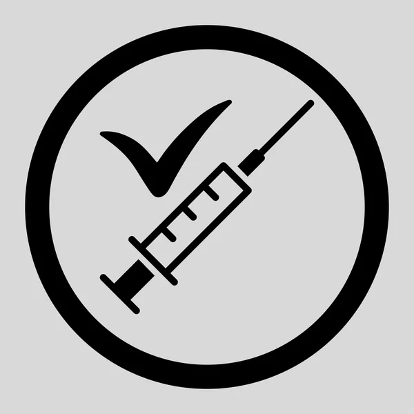 Icône vectorielle arrondie vaccinée — Image vectorielle