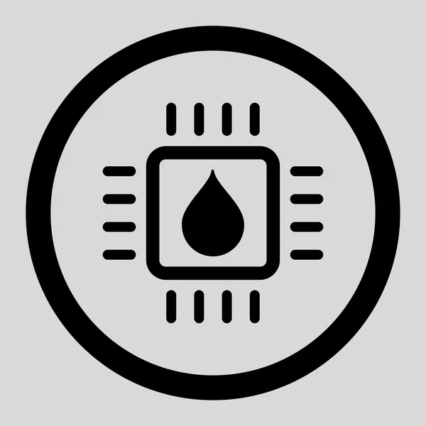 Drop Analysis Chip Circled Vector Icon — Stock vektor