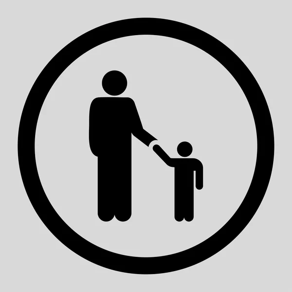 Padre con figlio cerchiato vettoriale icona — Vettoriale Stock