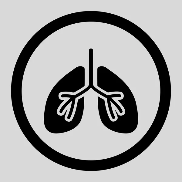 Lungs Rounded Vector Icon — Stock Vector