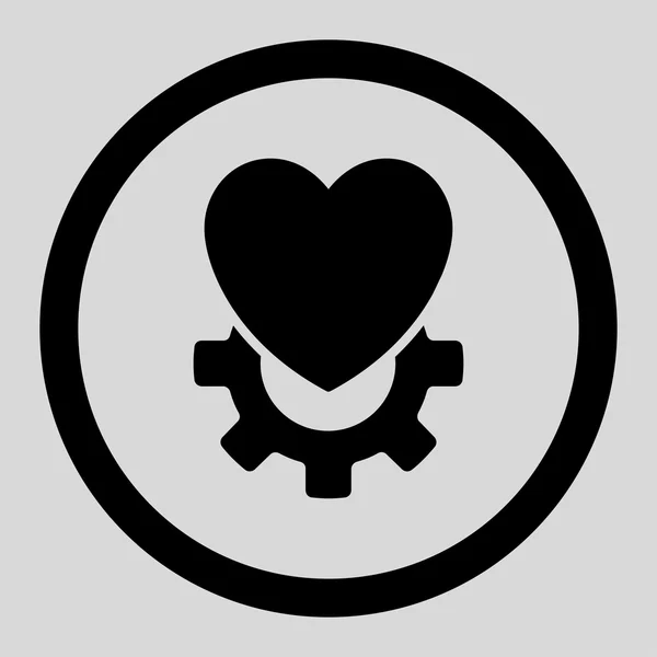 Mechaniczne serce wektor kółku ikona — Wektor stockowy